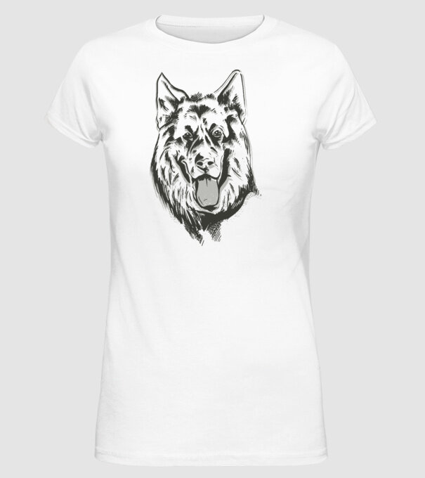 Cap Ciobănesc german model alb pe tricou