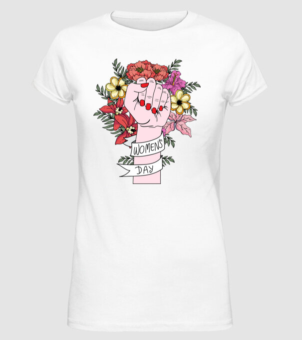 Ziua Internațională a Femeii 8 martie model alb pe tricou