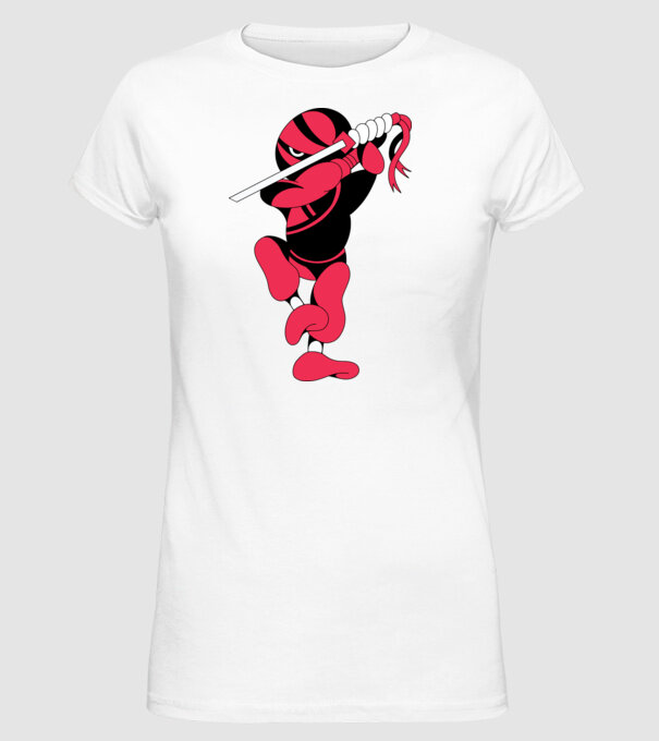 Ninja model alb pe tricou
