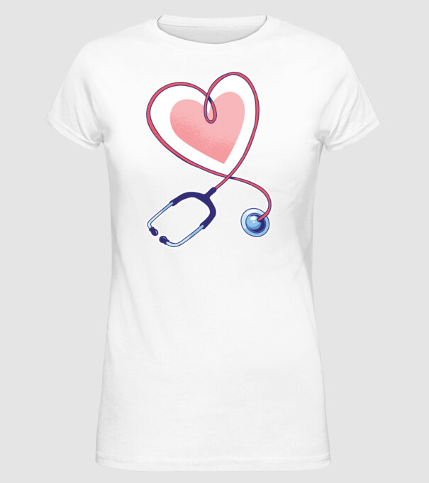 Soră Asistentă Stetoscop model alb pe tricou