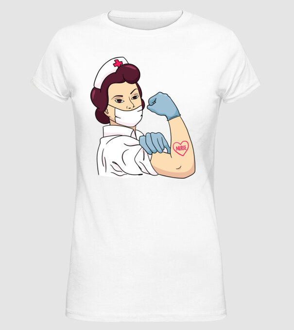 Soră Asistentă model alb pe tricou