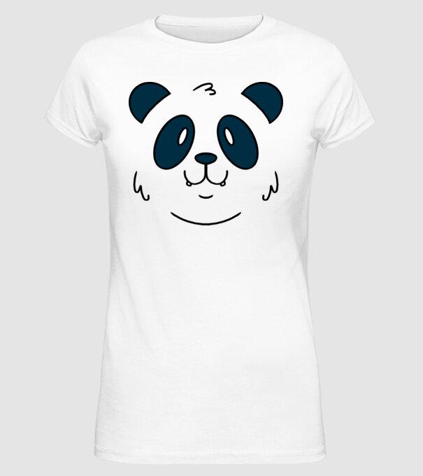 Cap de panda model alb pe tricou
