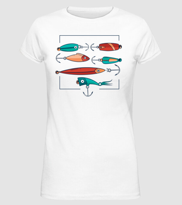 Pescuit la trena Momeli model alb pe tricou