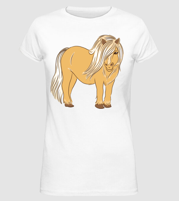 Ponei model alb pe tricou