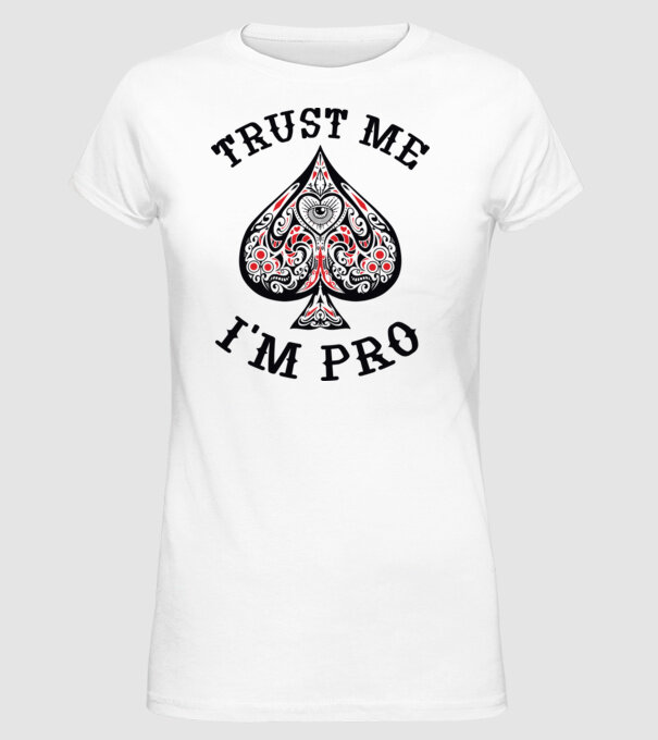 Jucător profesionist de poker model alb pe tricou