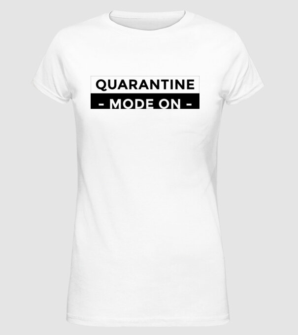 Quarantine mode on model alb pe tricou