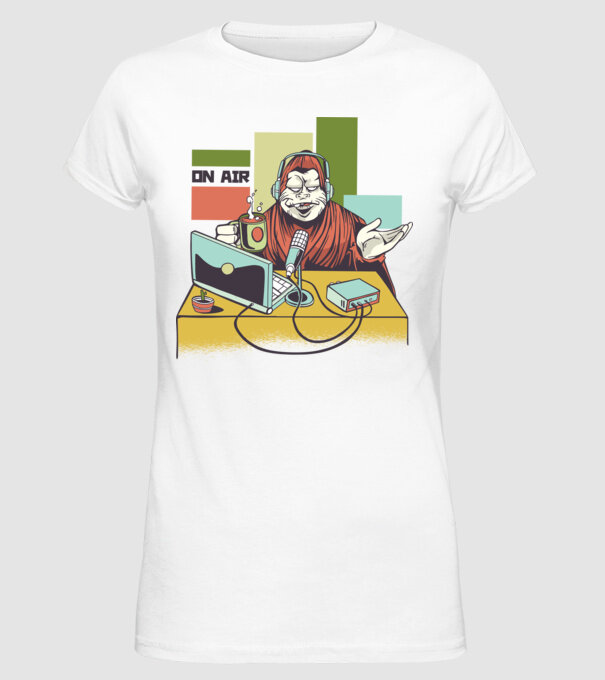 Yeti cu Radio model alb pe tricou