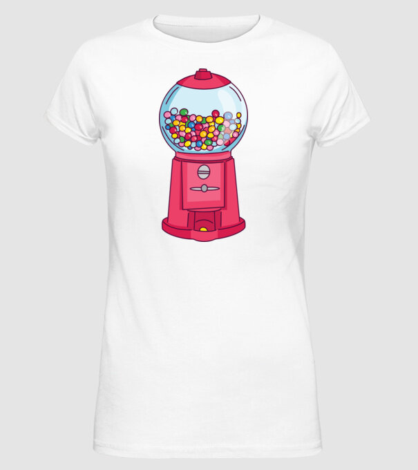 Automat Gumă de mestecat model alb pe tricou
