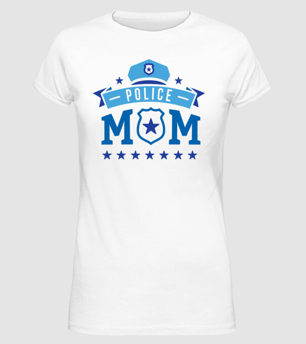 Mamă Polițist model alb pe tricou