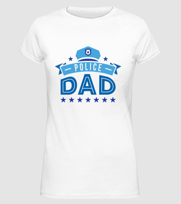 Tată Polițist model alb pe tricou