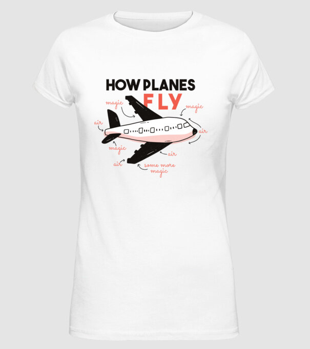 Descriere zbor model alb pe tricou