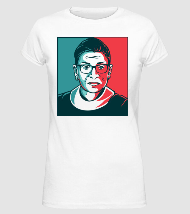 Ruth Bader Ginsburg model alb pe tricou
