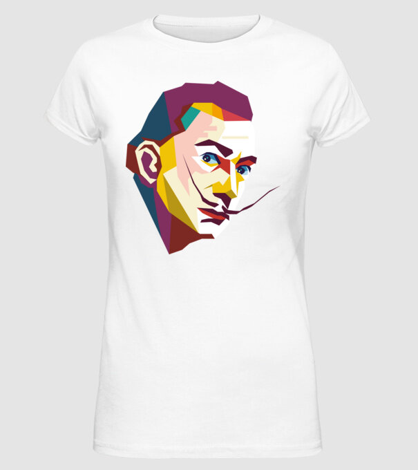 Salvador Dali abstract model alb pe tricou