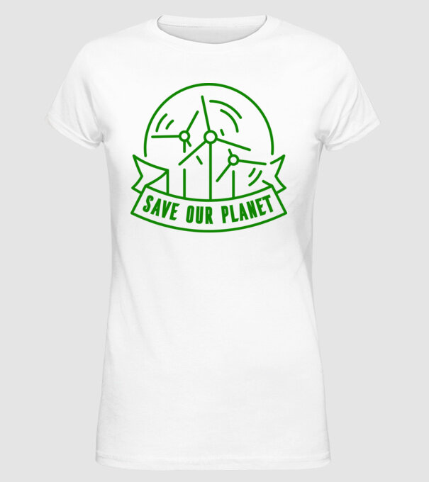Save Our Planet - Ziua Pământului model alb pe tricou