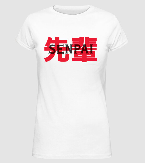 Senpai model alb pe tricou
