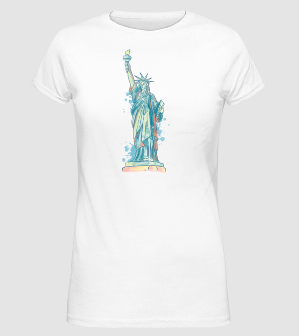 Statuia Libertății model alb pe tricou
