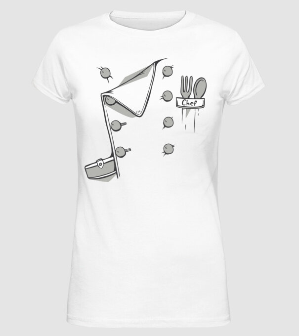 Costum bucătar model alb pe tricou