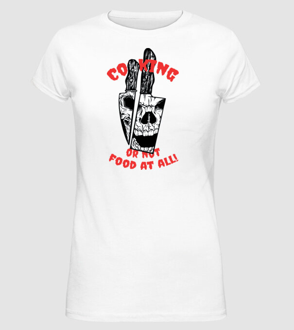 Cuțite de bucătar model alb pe tricou