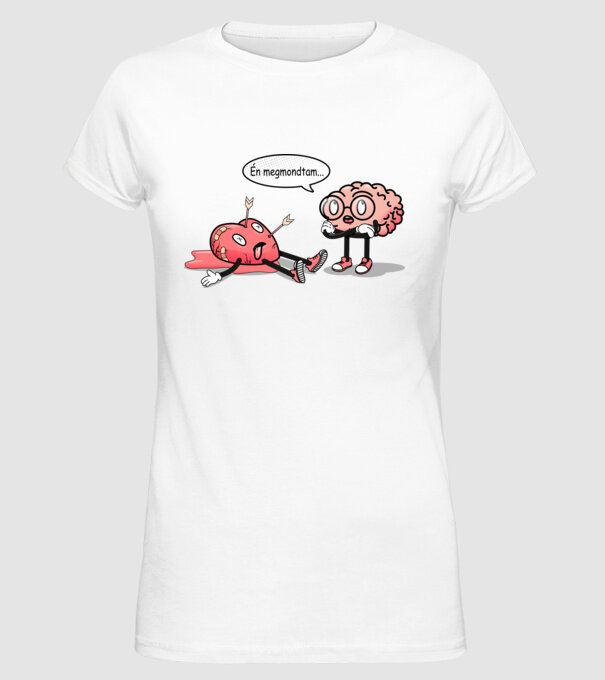 Inimă frântă - Terapie creier vs inimă model alb pe tricou