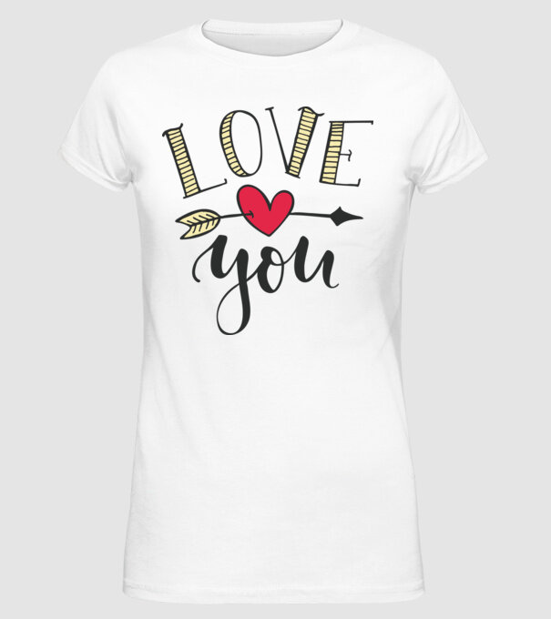 'Te iubesc tricou pentru Valentine''s Day' model alb pe tricou
