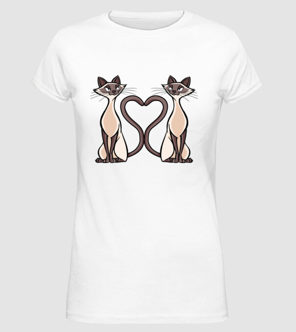 Pisicuțe Siameze model alb pe tricou
