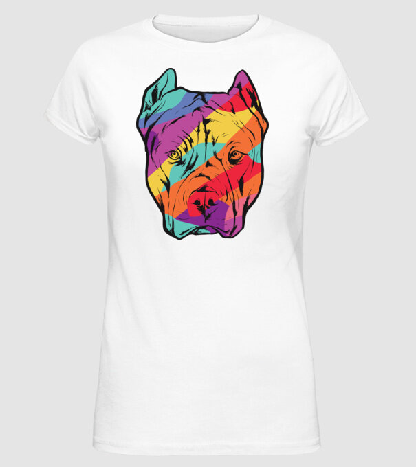 Cap colorat Pitbull model alb pe tricou