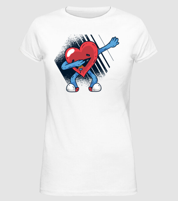'Inimă DAB Floss Heart tricou amuzant pentru Valentine''s Day' model alb pe tricou