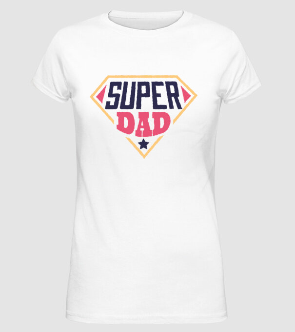 Super Tata model alb pe tricou
