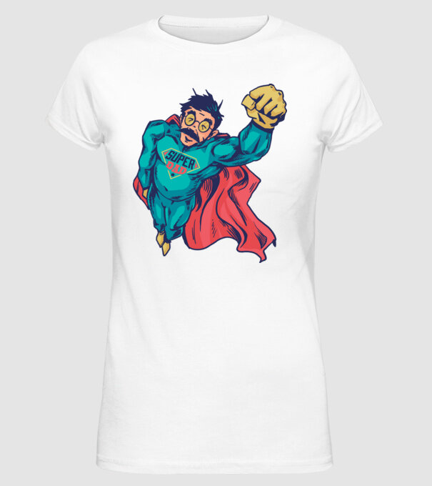 Super Tata model alb pe tricou