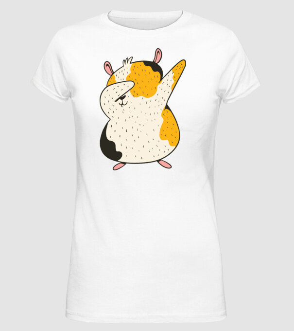 Porcușor de Guineea model alb pe tricou