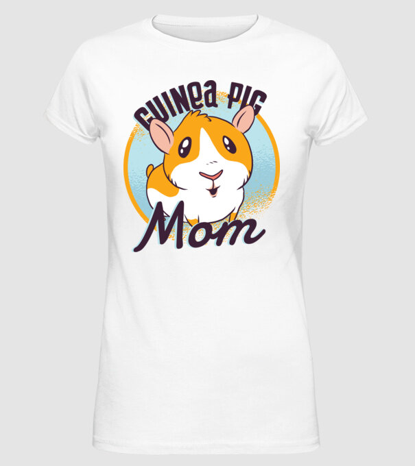 Mamă Porcușor de Guineea model alb pe tricou