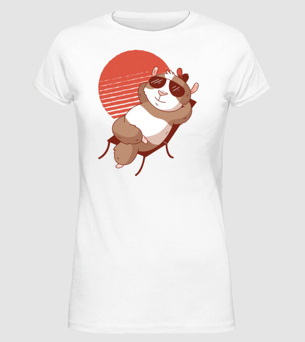 Porcușor de Guineea Relax model alb pe tricou