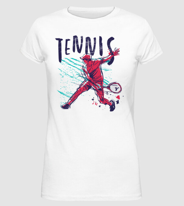 Tennis model alb pe tricou
