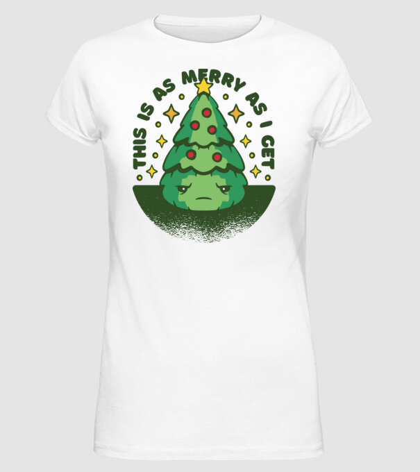 This is as merry as i get tricou Crăciun model alb pe tricou