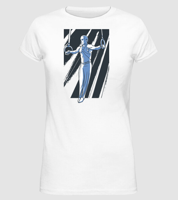 Inel de gimnastică tricou Gimnastică model alb pe tricou