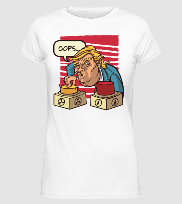 Trump Bombă nucleară model alb pe tricou