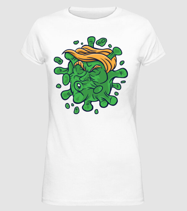 Covid Trump model alb pe tricou