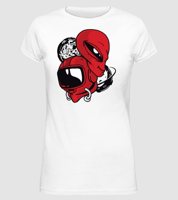 OZN Astronaut model alb pe tricou
