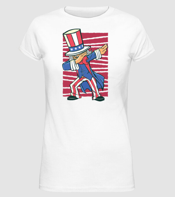 Uncle Sam DAB model alb pe tricou