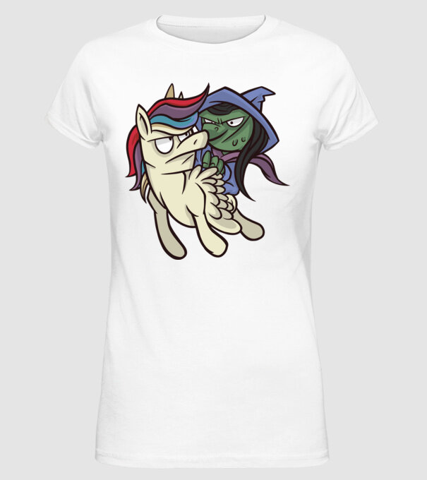 Unicorn vrăjitoare model alb pe tricou