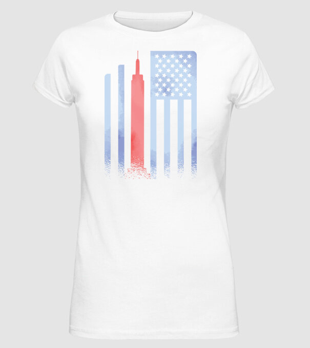 Usa Empire State Building model alb pe tricou