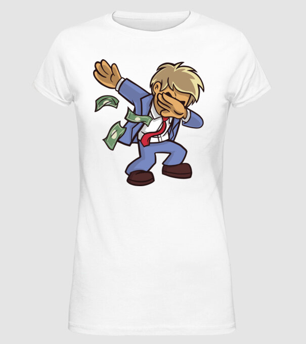 Om de afaceri DAB model alb pe tricou