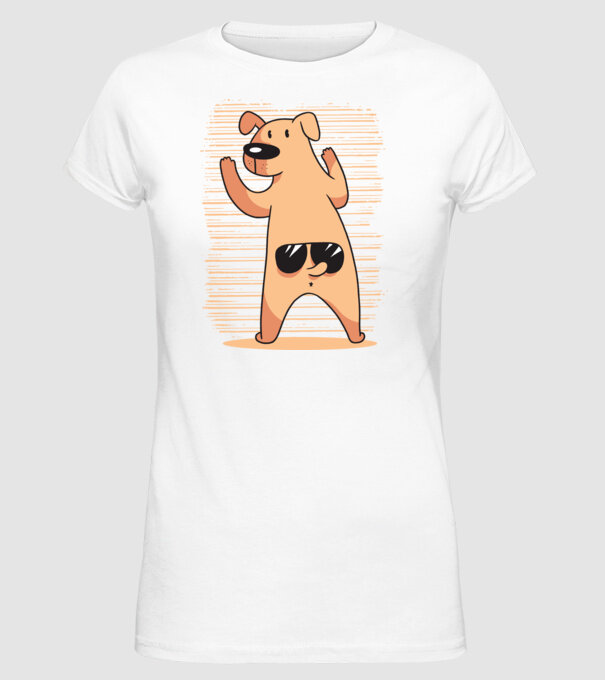 Tricou cu Câine amuzant model alb pe tricou
