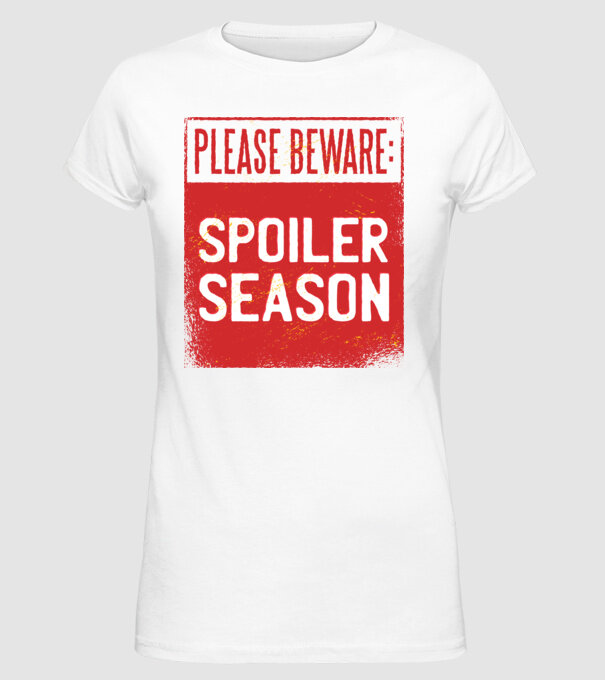 Atenție! Pericol de spoiler model alb pe tricou