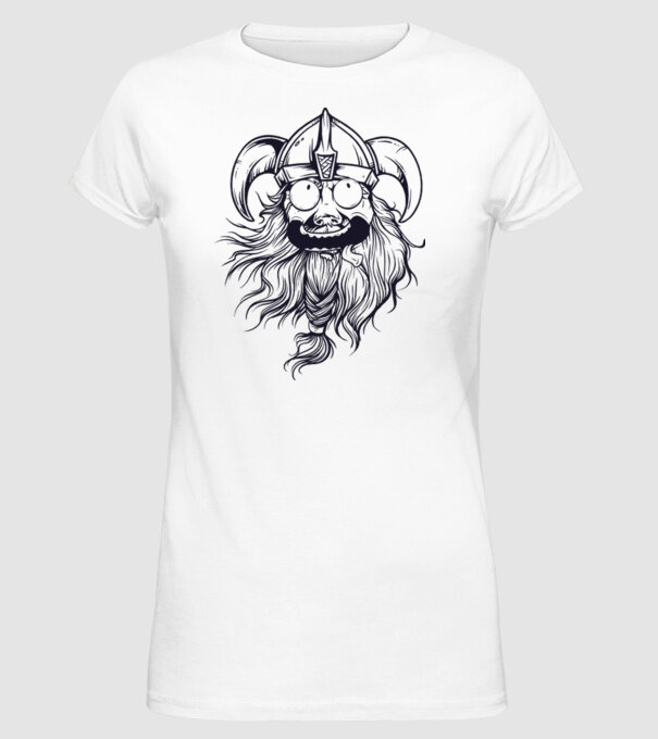 Viking model alb pe tricou