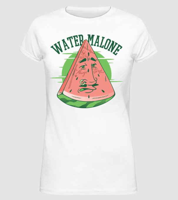 Water Malone model alb pe tricou