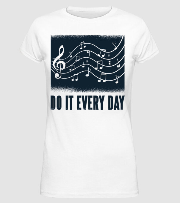 Note muzicale model alb pe tricou
