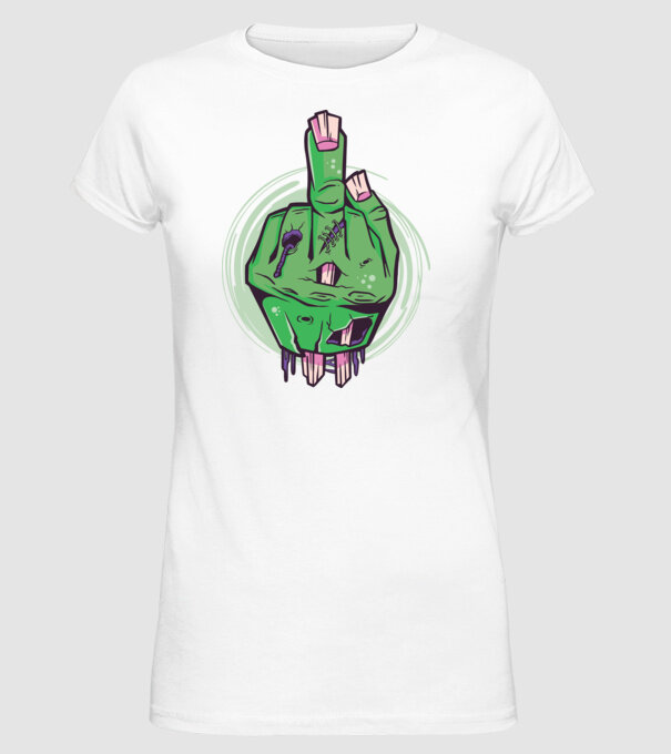 Mână Zombie model alb pe tricou