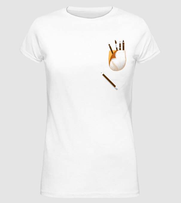 Designer buzunar model alb pe tricou