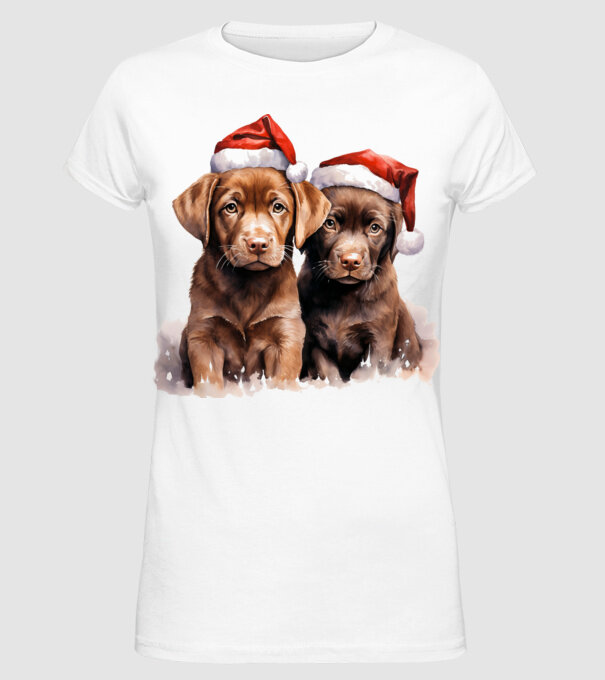 Catelusi Craciun Alb model alb pe tricou